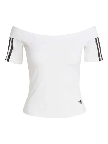 Bluza Adidas z okrągłym dekoltem w panterkę z zamkiem błyskawicznym do połowy czerwona