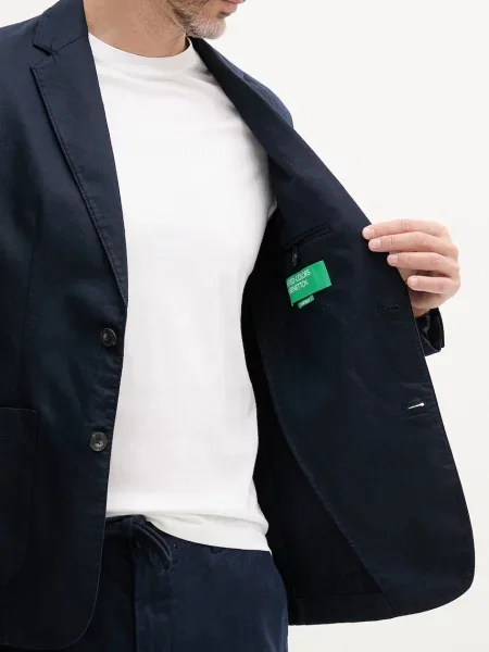 United Colors of Benetton однобортний піджак з додаванням льону