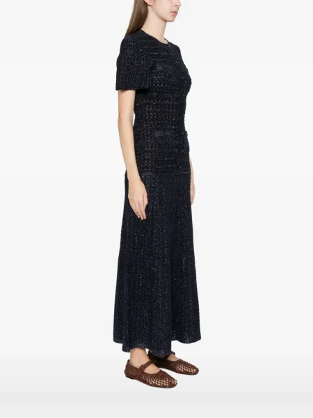 Rochie maxi Sandro tricotate de costum albastru