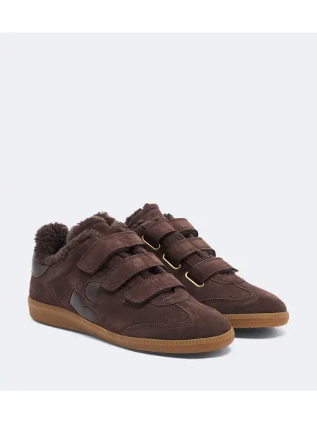 Sneakerși Isabel Marant din piele de căprioară maro