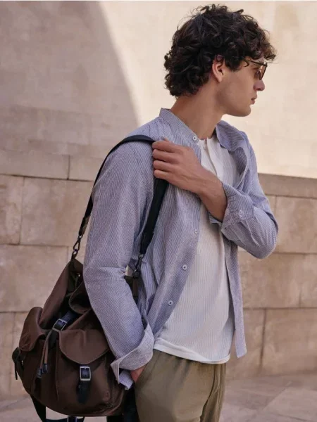 Reserved Rucsac cu catarame maro