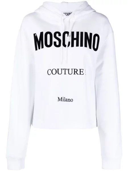 Hanorac cu glugă Moschino cu imagine alb
