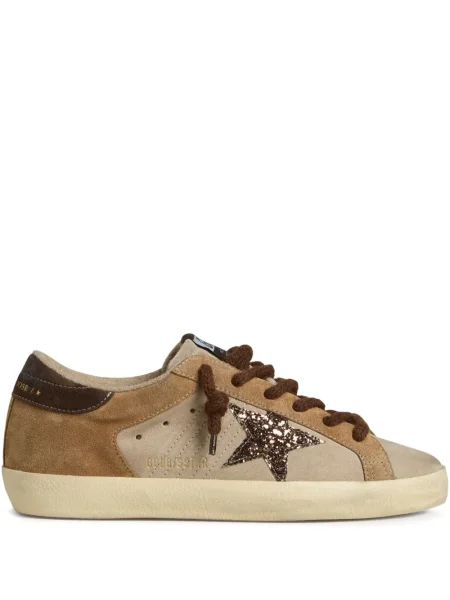 Sneakerși Golden Goose din piele de căprioară auriu