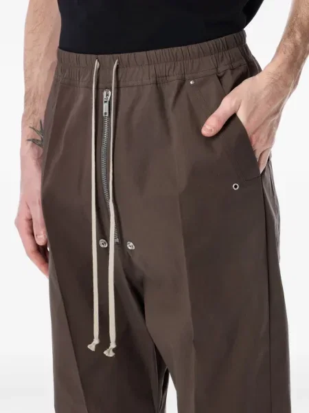 Stahovací šňůrka kalhoty Rick Owens hnědé