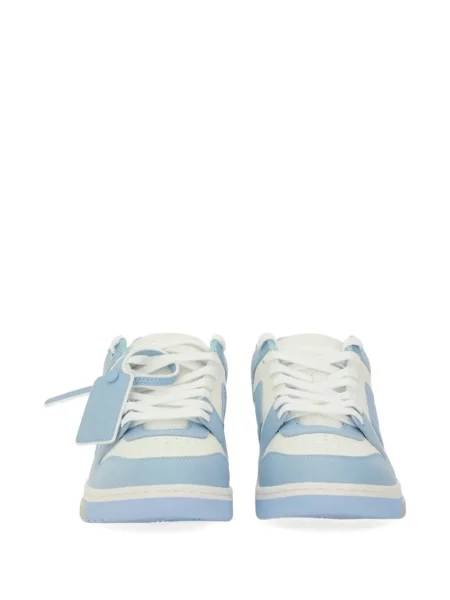 Sneakerși Off-white cu șireturi din dantelă alb