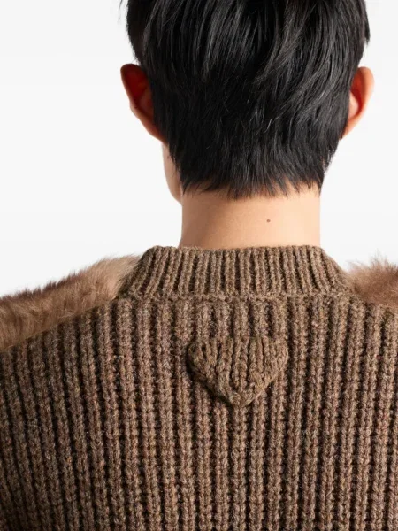 Cardigan Prada de lână maro