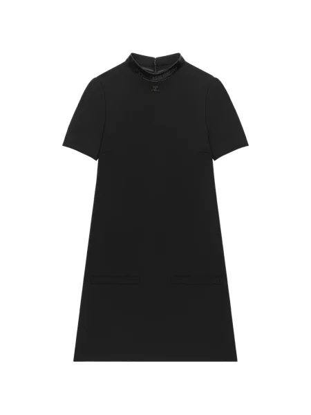 Gulerat rochie mini Courreges în linie A negru
