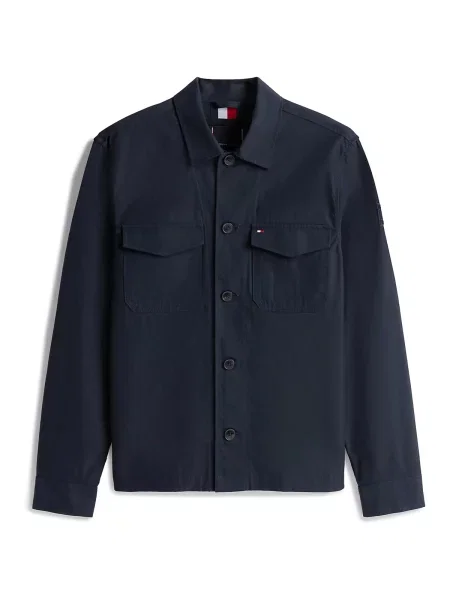 Tommy Hilfiger prechodná bunda pánska s bavlnou modrá