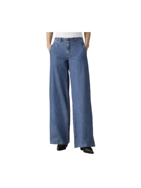 Jeansy z szeroką nogawką i z tyłu Levi's niebieskie