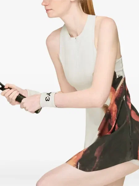 Rochie mini Y-3 cu imagine cu imprimeu abstract de costum