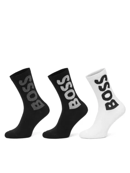 BOSS Nogavice antracit / svetlo siva / črna bela