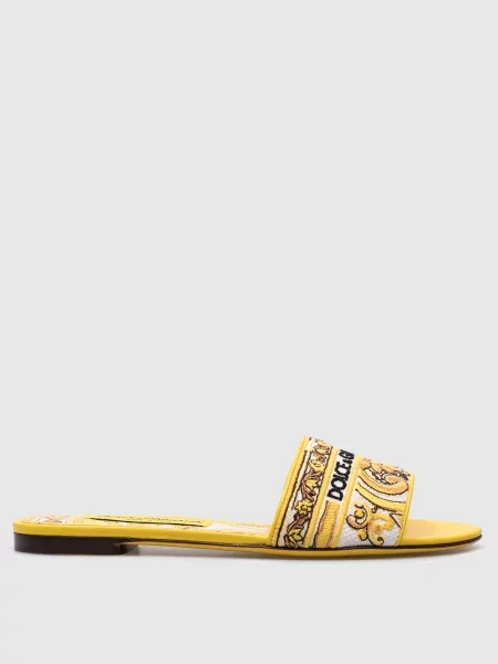Шлепанцы Dolce&gabbana с вышивкой желтые
