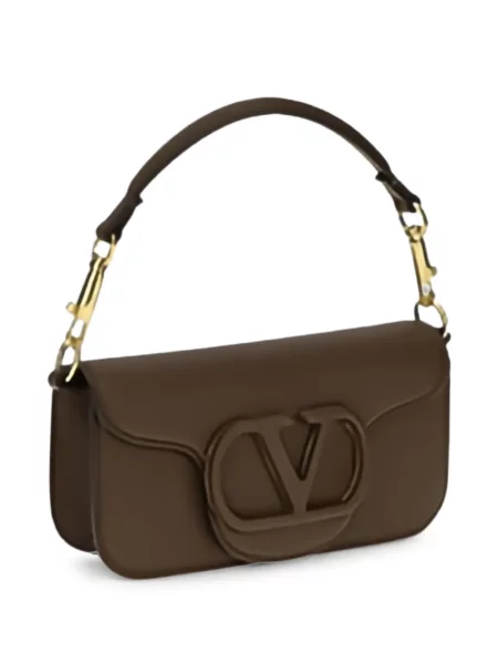 Geantă shopper Valentino Garavani din piele maro
