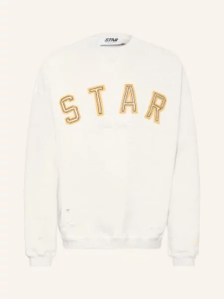 Golden Goose Mikina Oversize Star světle šedá oranžová béžová