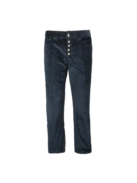 Welurowe jeansy Dondup niebieskie