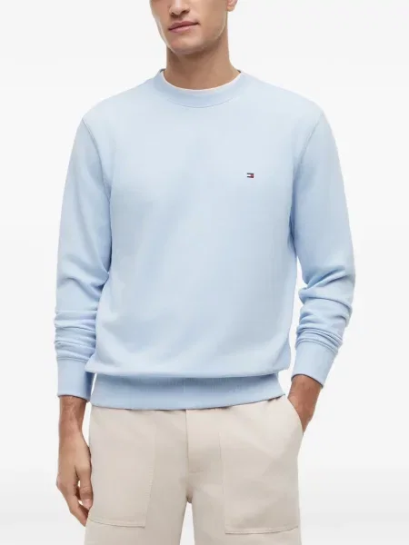 Pulover Tommy Hilfiger cu broderie albastru
