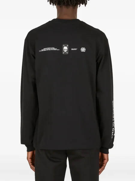 Lung tricou Death Cigarettes cu imagine negru