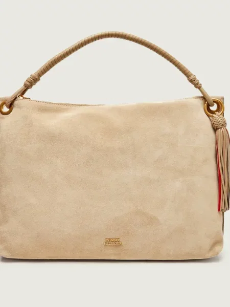 Tommy Hilfiger Geantă Th Statement Leather Bag Suede bej