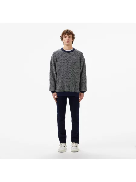 Lacoste Sweter Relaxed Fit granatowy