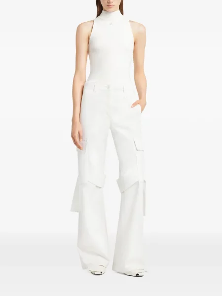 Pantaloni Courreges alb
