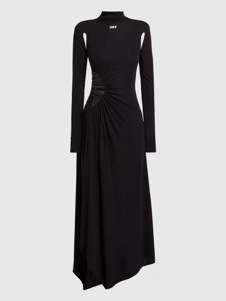 Сукня максі з логотипом Off-white чорна