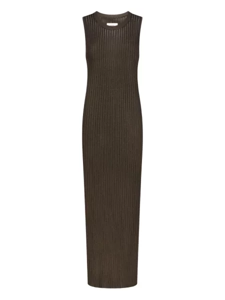 Maxi rochie maxi Loulou De Saison transparente de costum maro