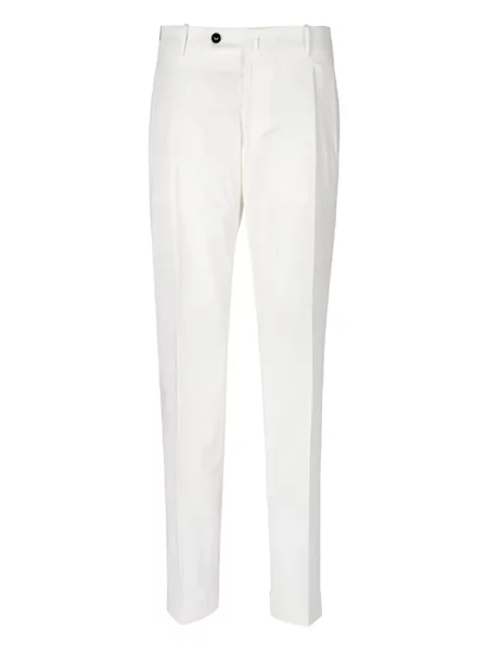 Pantaloni Berwich plisate alb