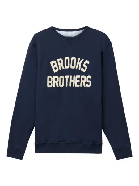 Froté mikina Brooks Brothers s výšivkou modrá