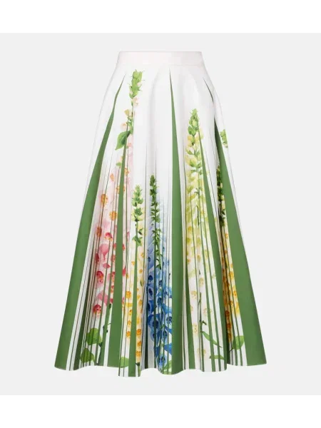 Fusta maxi Oscar De La Renta cu model floral din poplin