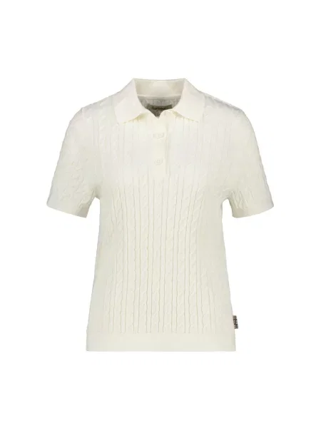 Dzianinowa koszulka polo Barbour beżowa