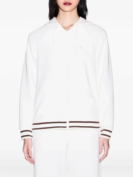 Hanorac cu glugă Armani Exchange cu dungi alb