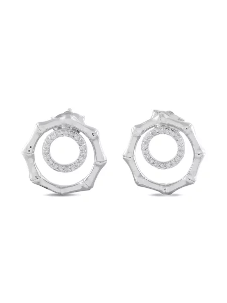 Cercei Lb Exclusive cu imprimeu geometric alb