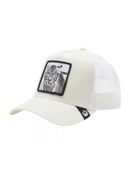 Sneakersy Goorin Bros z siateczką w tygrysie prążki z siateczki białe