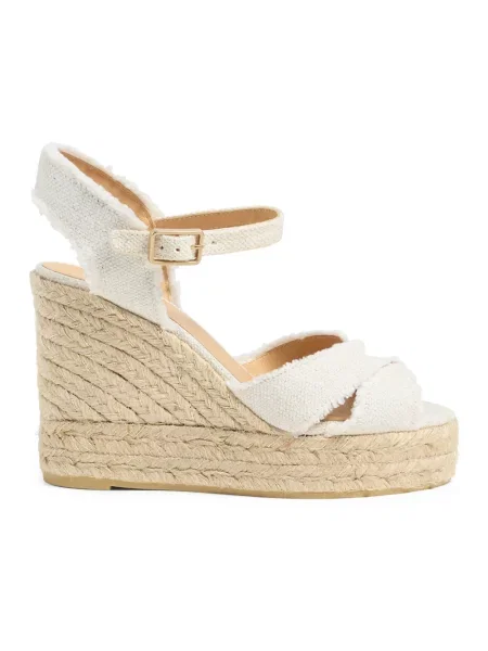 Espadryle Castaner skórzane białe