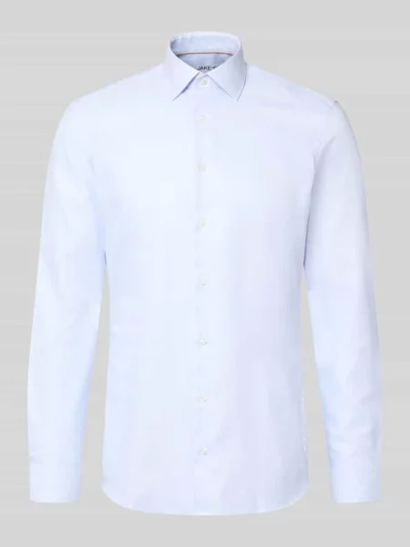 Super krój slim fit koszula biznesowa z czystej bawełny Jake*s błękitna