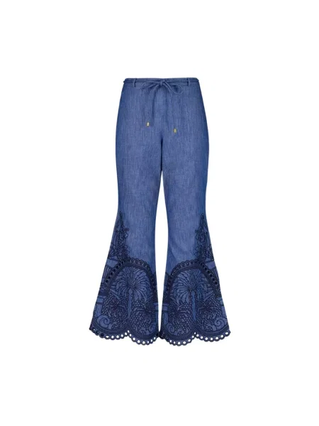 Haftowane jeansy Zimmermann niebieskie