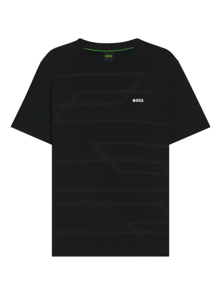 Scurt tricou Boss cu imprimeu geometric negru