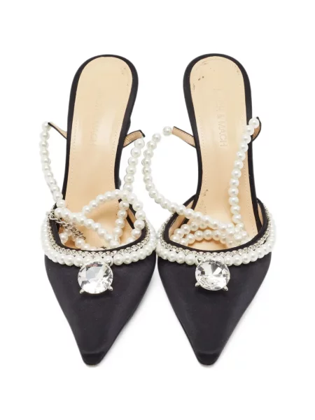 Papuci tip mules Mach & Mach negru