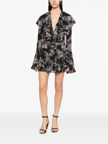 Rochie Norma Kamali cu model floral cu imagine negru