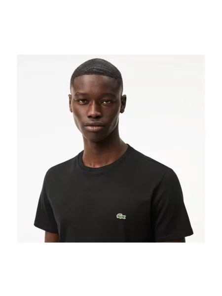 T-shirt z okrągłym dekoltem Lacoste czarna