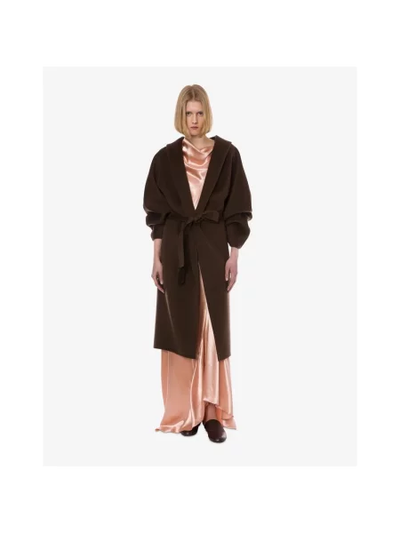 Płaszcz Alberta Ferretti kopertowy brązowy