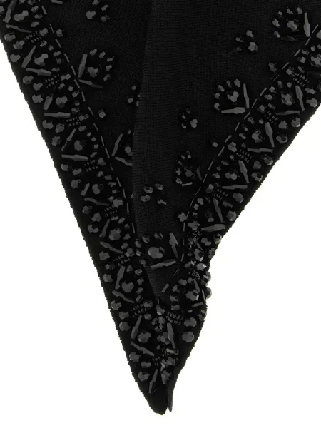 Fular P.a.r.o.s.h. cu broderie negru