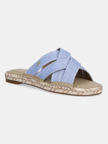 Natikači Tommy Hilfiger CHAMBRAY ESPADRILLE MULE modra