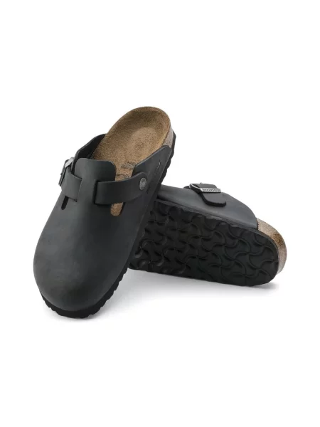 Klapki Birkenstock skórzane czarne