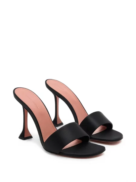 Sandale Amina Muaddi din satin negru