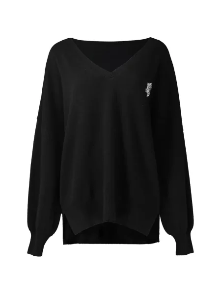 Pulover Dmn Paris cu perle negru