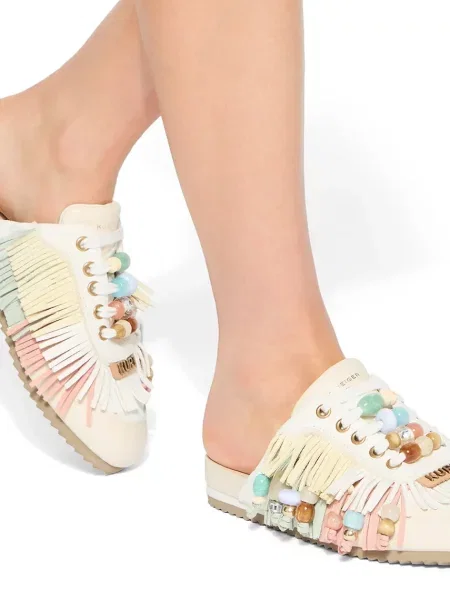 Кожаные мюли Kurt Geiger London с бахромой