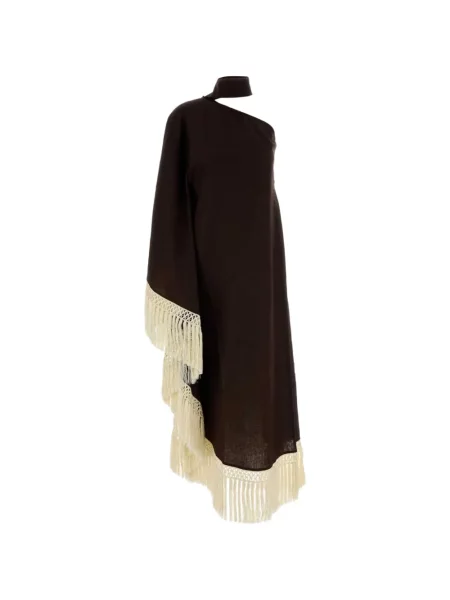 Rochie Taller Marmo cu franjuri asimetrică maro