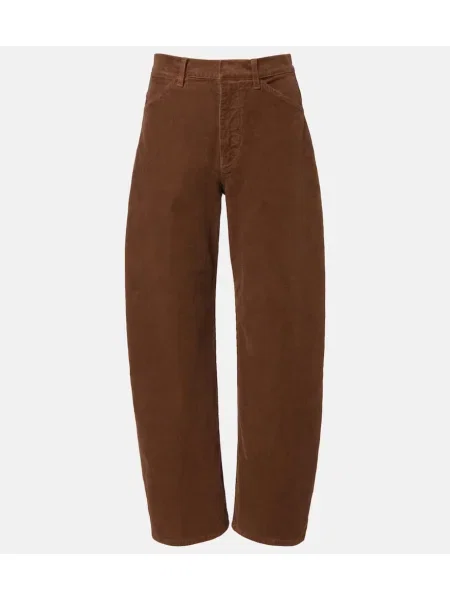 Pantaloni Nili Lotan de catifea cord maro
