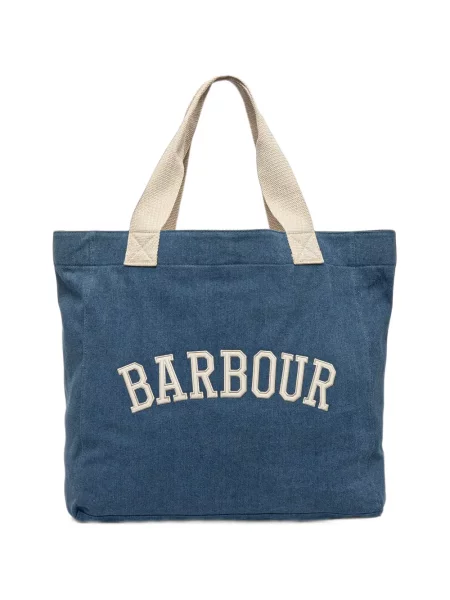 Geantă shopper Barbour cu aplicații albastru